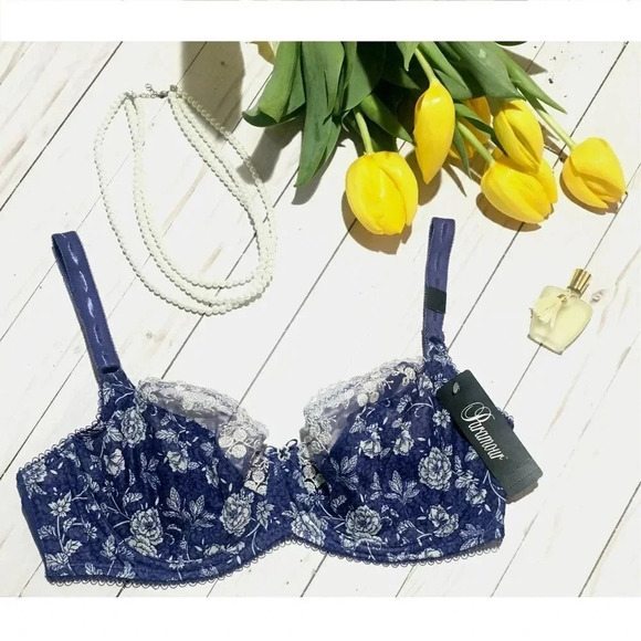 40D Paramour 115702 Sweet Revenge Full‎ Busted Bra Blue - Picture 2 of 10